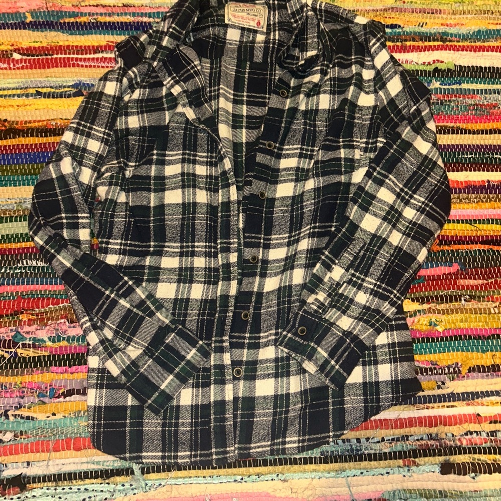 Jachs Navy and White Plaid Button Down Shirt